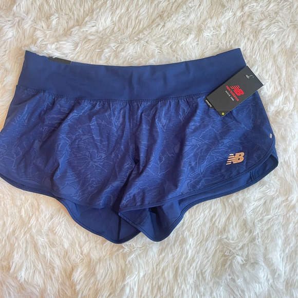 New Balance Pants - New Balance Womens Impact Running Shorts Large Blue Brief Lined Wicking Stretch